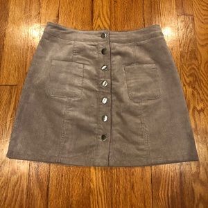 Charlotte Russe Button Down Corduroy Skirt